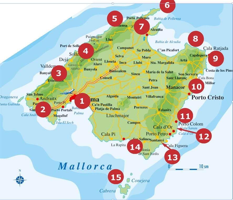 Karte-Mallorca-Törnvorschlag